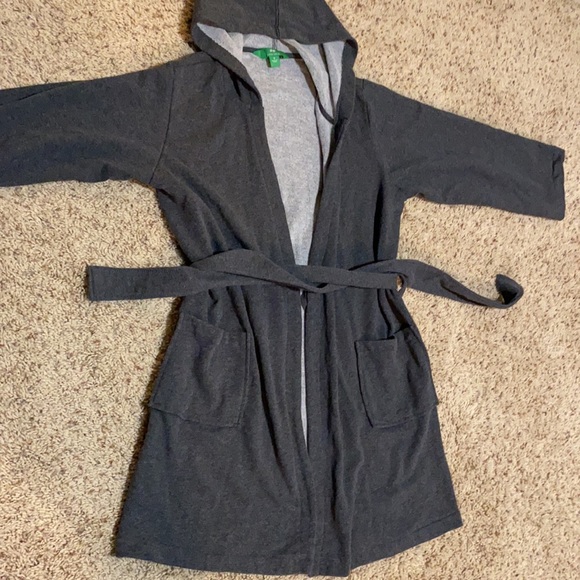 BNWOT super comfy & soft Dip brand charcoal gray sleepwear robe size small - Picture 3 of 5